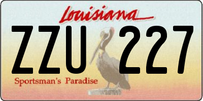 LA license plate ZZU227