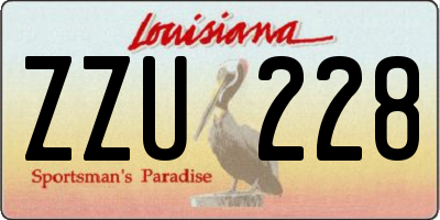 LA license plate ZZU228