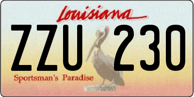 LA license plate ZZU230