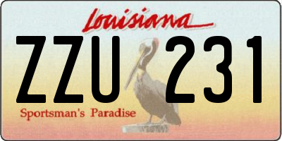 LA license plate ZZU231