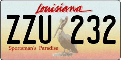 LA license plate ZZU232