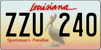 LA license plate ZZU240