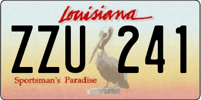 LA license plate ZZU241