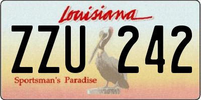 LA license plate ZZU242