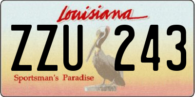 LA license plate ZZU243