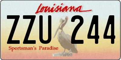 LA license plate ZZU244