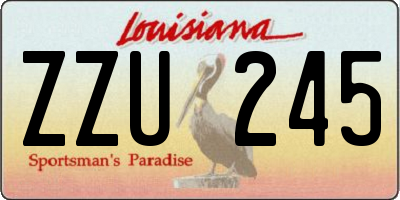 LA license plate ZZU245