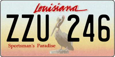 LA license plate ZZU246