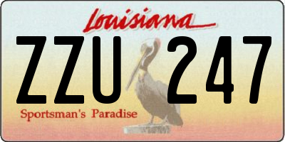 LA license plate ZZU247