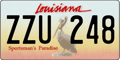 LA license plate ZZU248