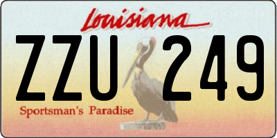 LA license plate ZZU249