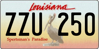 LA license plate ZZU250