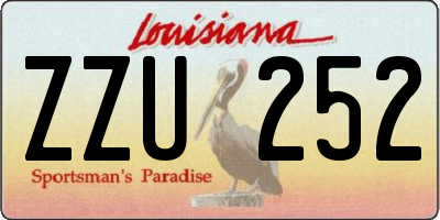 LA license plate ZZU252