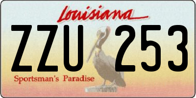 LA license plate ZZU253