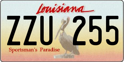 LA license plate ZZU255