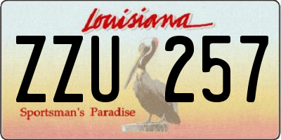 LA license plate ZZU257