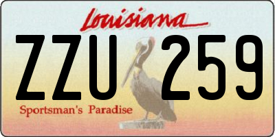 LA license plate ZZU259