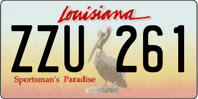 LA license plate ZZU261