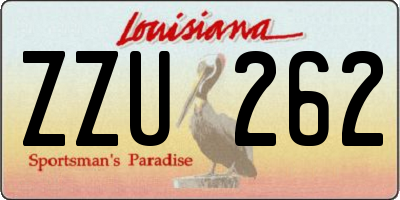 LA license plate ZZU262