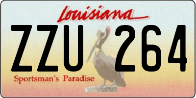 LA license plate ZZU264