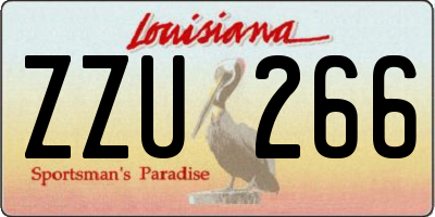 LA license plate ZZU266