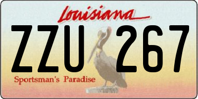 LA license plate ZZU267