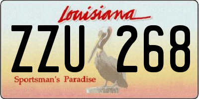 LA license plate ZZU268