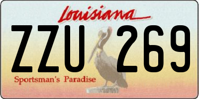 LA license plate ZZU269