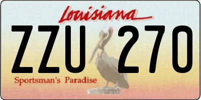 LA license plate ZZU270