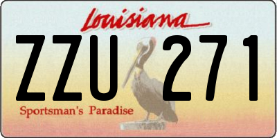 LA license plate ZZU271