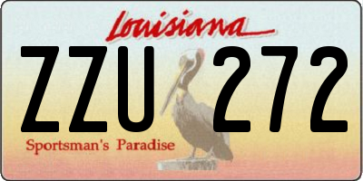 LA license plate ZZU272