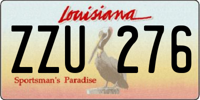 LA license plate ZZU276