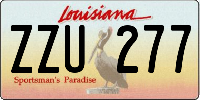 LA license plate ZZU277