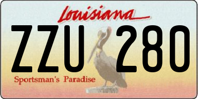 LA license plate ZZU280