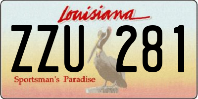 LA license plate ZZU281