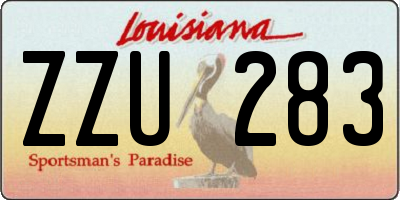 LA license plate ZZU283