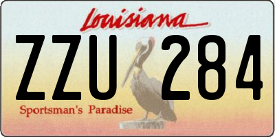 LA license plate ZZU284