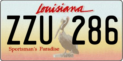 LA license plate ZZU286