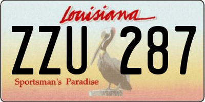 LA license plate ZZU287