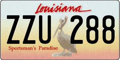 LA license plate ZZU288