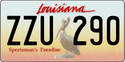 LA license plate ZZU290