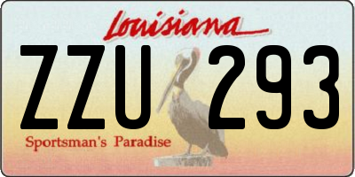 LA license plate ZZU293