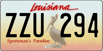 LA license plate ZZU294