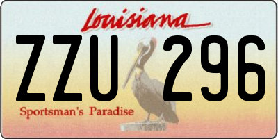 LA license plate ZZU296