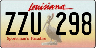 LA license plate ZZU298