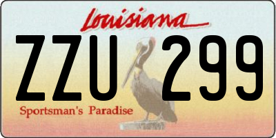 LA license plate ZZU299