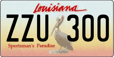 LA license plate ZZU300