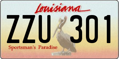 LA license plate ZZU301