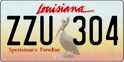 LA license plate ZZU304