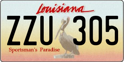 LA license plate ZZU305